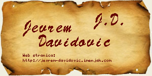 Jevrem Davidović vizit kartica